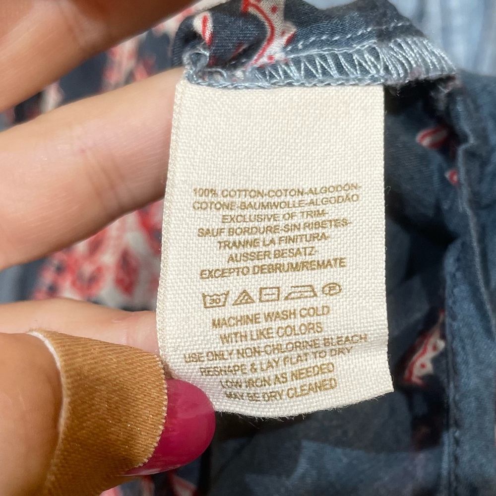 Free People Born Free Cowgirl Chambray Blue Button Up - size S - Picture 6 of 6